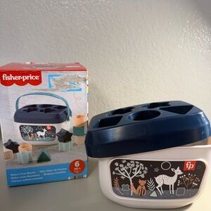 Fisher-Price Navy and Cream Shape Sorter Box